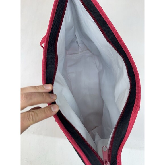 Trader Joe's Cooler Tote Bag Insulated Shopper Black Red Reusable - Picture 2 of 6